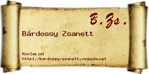 Bárdossy Zsanett névjegykártya