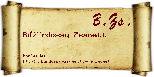 Bárdossy Zsanett névjegykártya